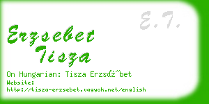 erzsebet tisza business card